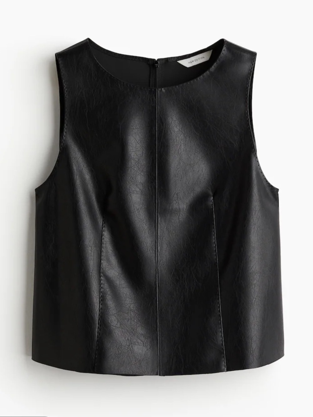 H&M Black Faux-Leather Sleeveless Tank